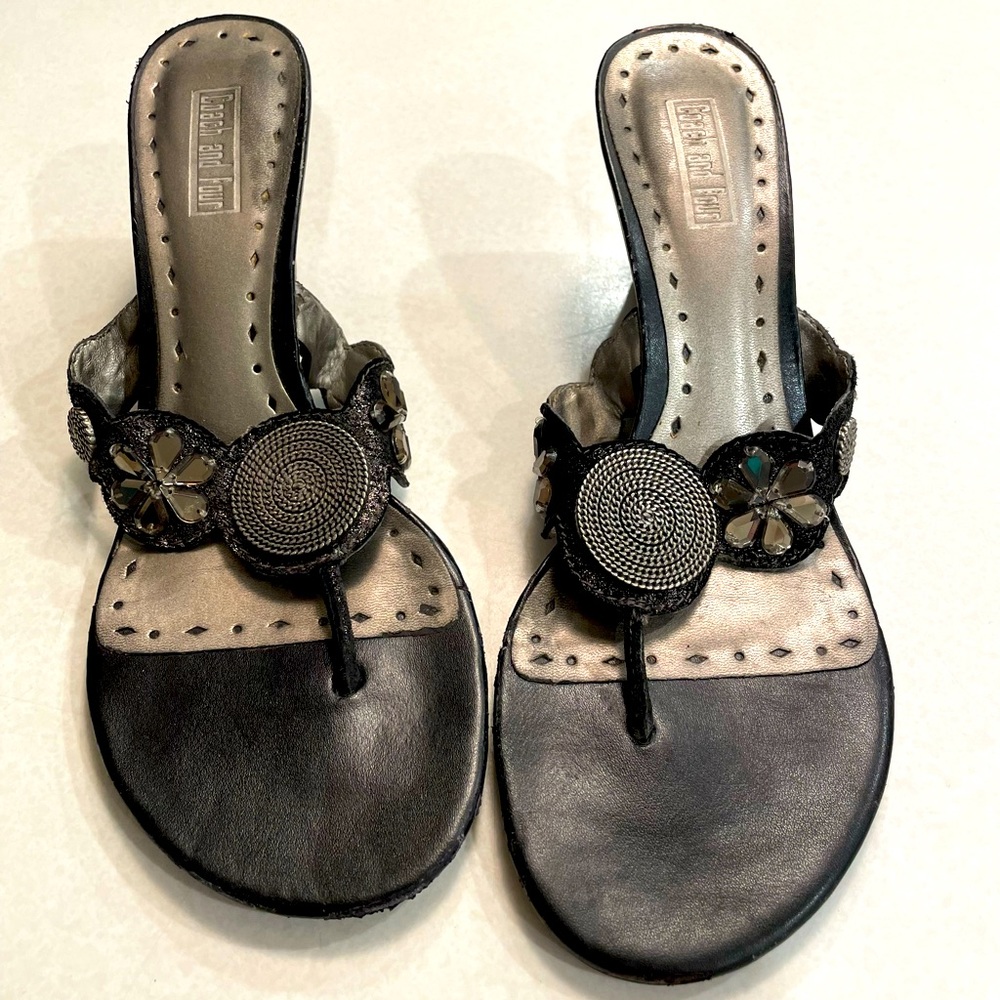 ❌SOLD❌ Coach and Four Beaded Wedge Sandals